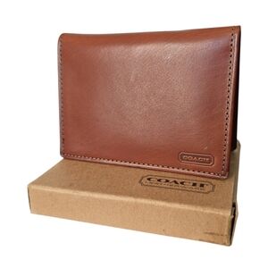 Vintage Coach Water Buffalo 4800 I.D. Wallet British Tan NEW W/ DEFECTS